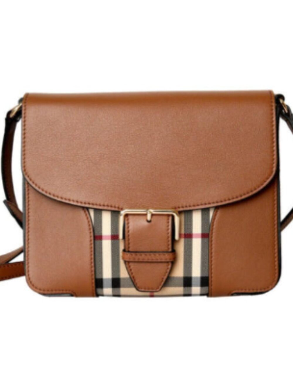 Burberry Small Horseferry Check Dickens Crossbody Bag (in the Honey/Tan colorway